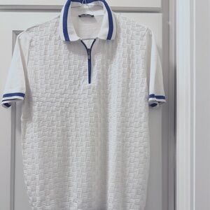 Brand New —Haight & Ashbury—TEXTURED TIPPING ZIP KNIT POLO—Original $135.00